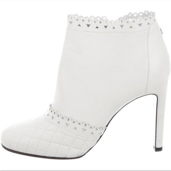 NEW! Rare Chanel White Eyelet Bootie - Picture 1 of 6